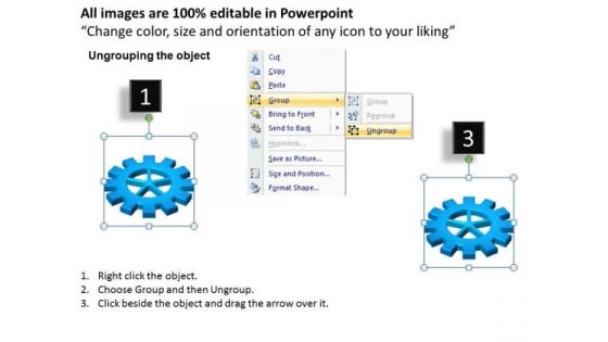 Business Diagram Gears Process 4 Stages Style Sales Diagram