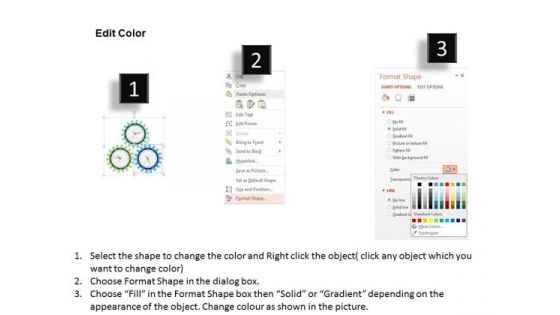 Business Diagram Gears With Clock For Time Management Presentation Template