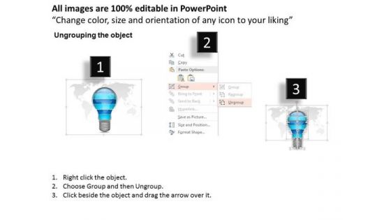 Business Diagram Geometric Light Bulb Six Stages Image Presentation Template