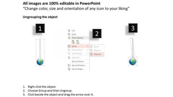 Business Diagram Global Effect Image With Hanging Globes Presentation Template