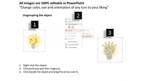 Business Diagram Golden Bulb Leading Series Of Bulbs Presentation Template