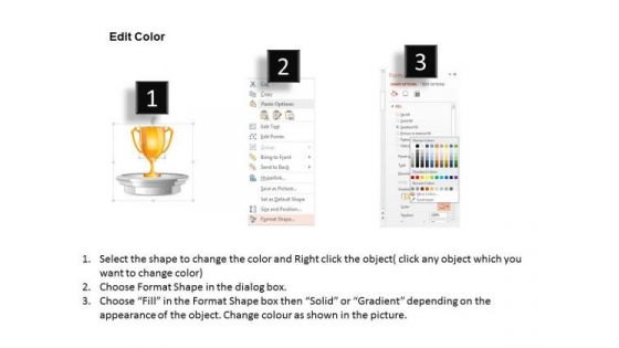Business Diagram Golden Trophy On Stage Image Slide Presentation Template