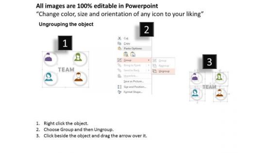 Business Diagram Graphics Of Team With Text Boxes PowerPoint Template