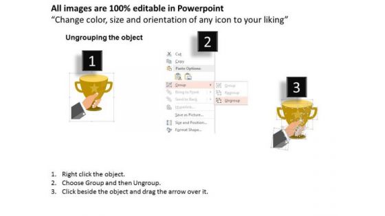 Business Diagram Hand Holding Winner Up Presentation Template
