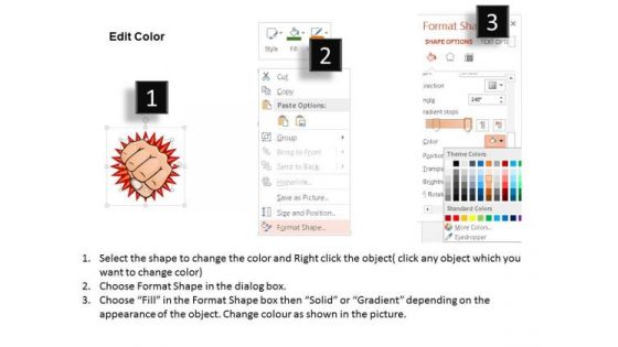 Business Diagram Hand In Punch Position For Creative Text Presentation Template