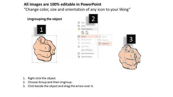 Business Diagram Hand Pointing With Text Place Presentation Template