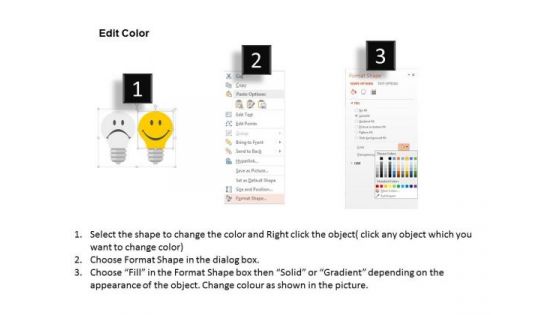 Business Diagram Happy Smiley Bulb For Creative Idea Presentation Template