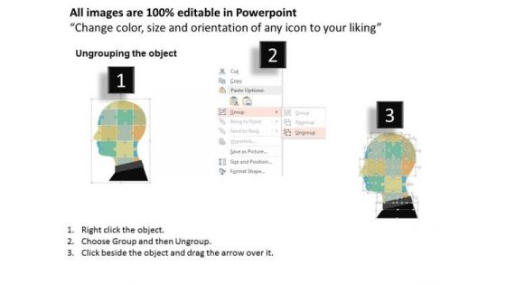 Business Diagram Head With Puzzles For Thinking Process Presentation Template