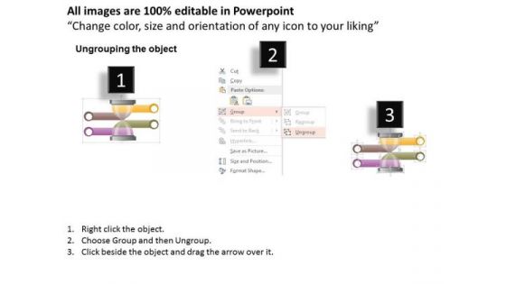 Business Diagram Hourglass With Four Text Boxes Presentation Template