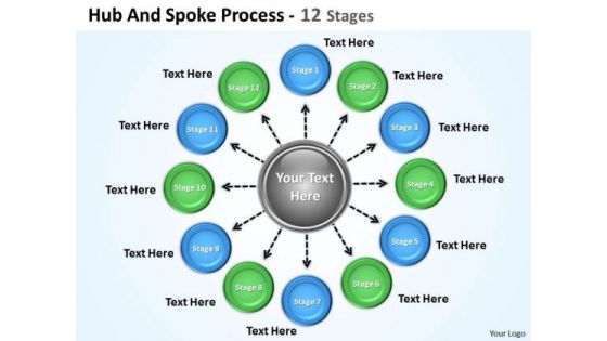 Business Diagram Hub And Spoke Process 12 Stages Consulting Diagram