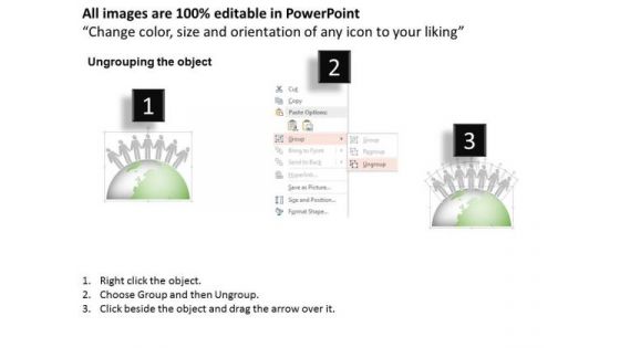Business Diagram Human Chain Over The Globe For Networking Presentation Template