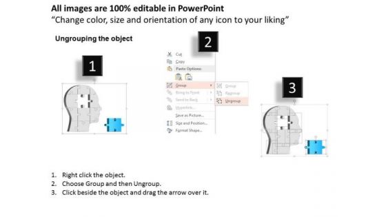 Business Diagram Human Face Puzzle Different Idea Image Presentation Template