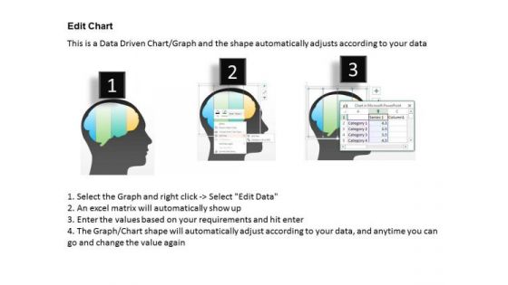 Business Diagram Human Face With Colored Graph For Data Analysis PowerPoint Slide