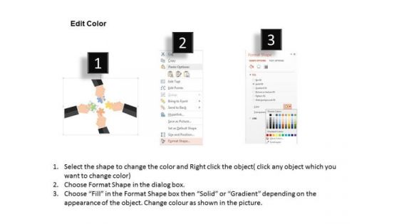 Business Diagram Human Hands Solving Puzzle Presentation Template