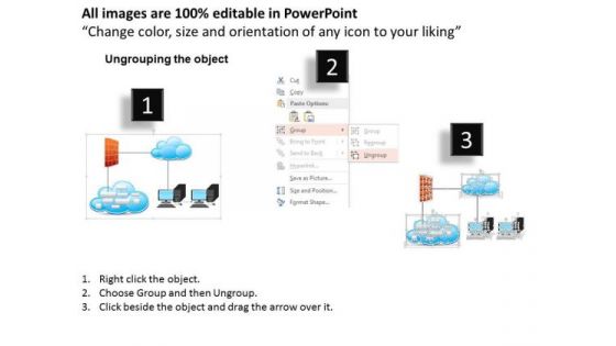 Business Diagram Hybrid Cloud Model With Public Private Cloud And Users Connected Ppt Slide
