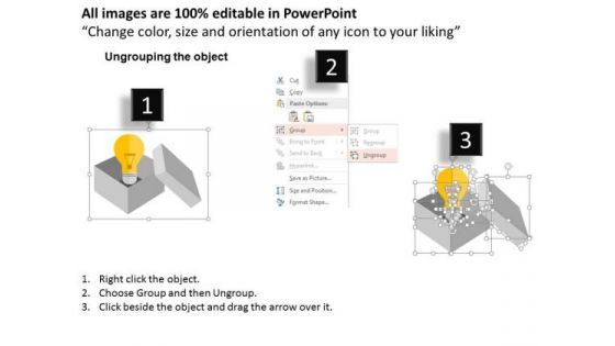 Business Diagram Idea Bulb In Box Presentation Template