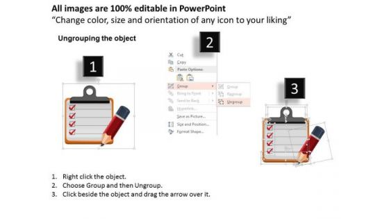 Business Diagram Illustration Of Checklist And Pencil To Manage Tasks Presentation Template