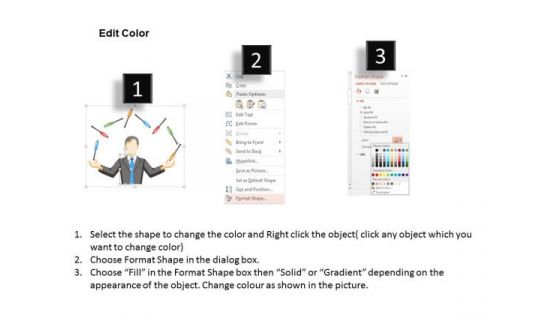 Business Diagram Illustration Of Juggling Ideas Presentation Template