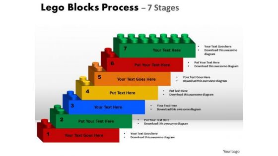 Business Diagram Lego Blocks Process With 7 Stages For Sales Marketing Diagram