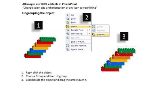 Business Diagram Lego Blocks Process With 7 Stages For Sales Marketing Diagram