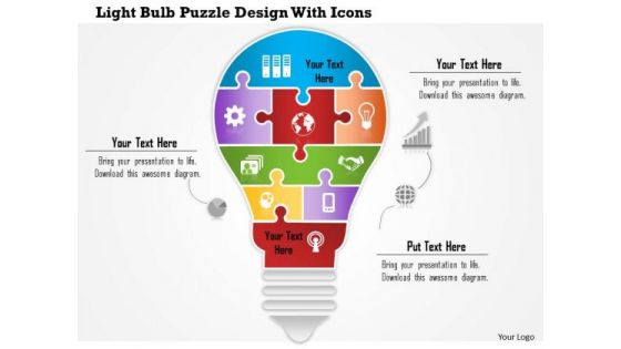 Business Diagram Light Bulb Puzzle Design With Icons Presentation Template Business Diagram Light Bulb Puzzle Design With Icons Presentation Template