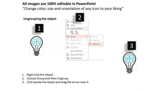 Business Diagram Light Bulb With Human Brain For Idea Generation Presentation Template