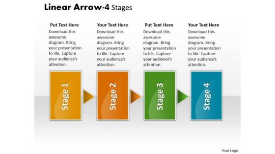 Business Diagram Linear Arrow 4 Stages Business Cycle Diagram