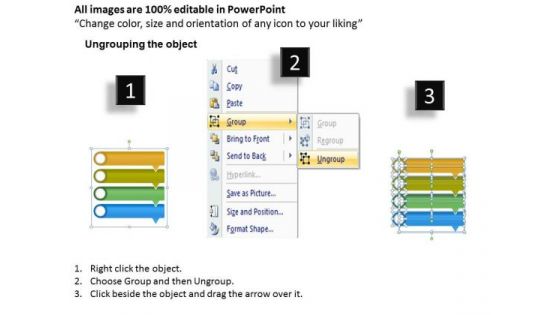 Business Diagram Linear Arrows 4 Stages Consulting Diagram