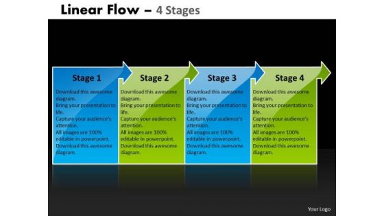 Business Diagram Linear Flow 4 Stages Mba Models And Frameworks