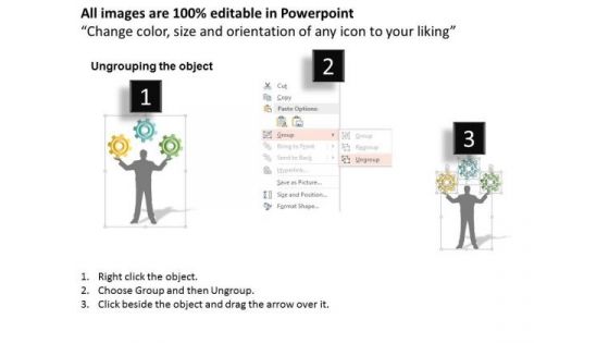 Business Diagram Man Juggling With Gears Presentation Template