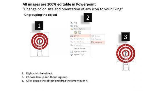 Business Diagram Man On Target With Success Ladder Presentation Template