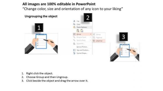 Business Diagram Man With Notepad For Accounting Entries Presentation Template