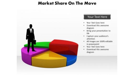Business Diagram Market Share On The Move Strategic Management