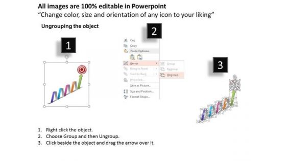 Business Diagram Meet The Business Target With Growth Arrow And Dart Presentation Template
