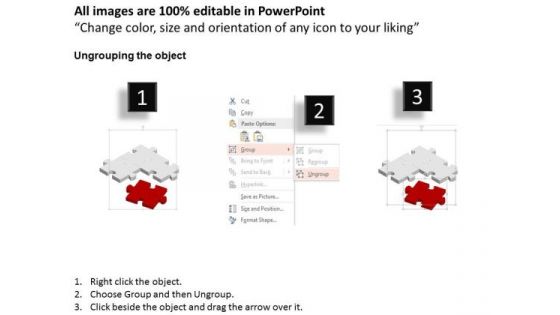 Business Diagram Missing Puzzle Piece One Red Piece Presentation Template