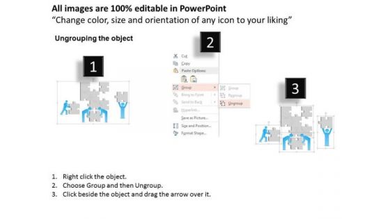 Business Diagram Multiple Puzzle With 3d Peoples For Teamwork Presentation Template