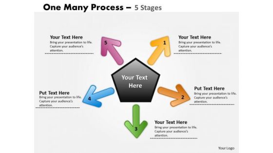 Business Diagram One Many Process 5 Stages Marketing Diagram