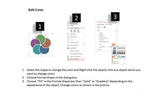 Business Diagram Overlapping Circles For Business Process Presentation Template