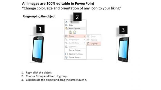 Business Diagram Paper Tags On Mobile Screen For Data Representation Presentation Template