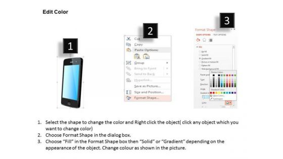 Business Diagram Paper Tags On Mobile Screen For Data Representation Presentation Template