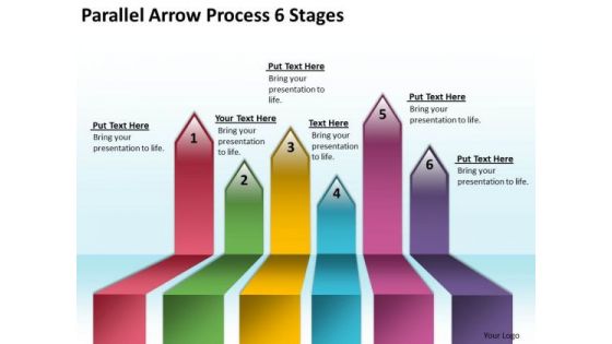 Business Diagram Parallel Arrow Process 6 Stages Strategy Diagram