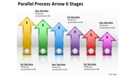 Business Diagram Parallel Process Arrow 6 Stages Marketing Diagram