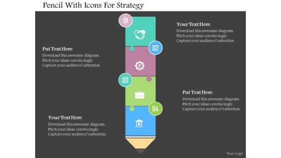 Business Diagram Pencil With Icons For Strategy Presentation Template