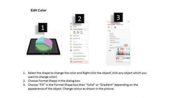 Business Diagram Percentage Pie Chart On Computer Tablet Presentation Template