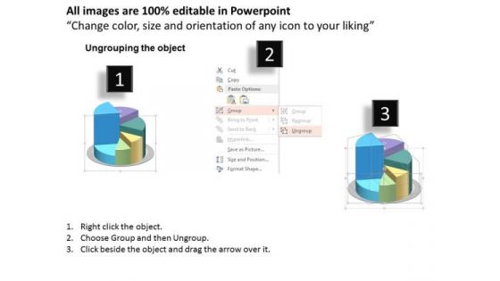 Business Diagram Pie Graph With Business Result Representation Presentation Template