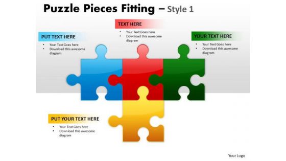 Business Diagram Puzzle Pieces Fitting Style 1 Sales Diagram