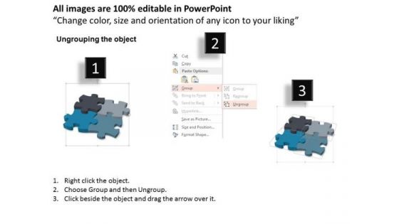 Business Diagram Puzzle Pieces Four Steps Process Slide Presentation Template