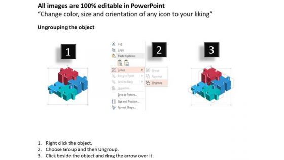 Business Diagram Puzzle Pieces With Different Height Presentation Template