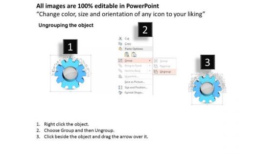 Business Diagram Puzzle Style Gear Diagram For Process Control Presentation Template