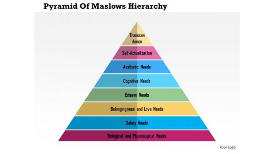 Business Diagram Pyramid Of Maslows Hierarchy Presentation Template